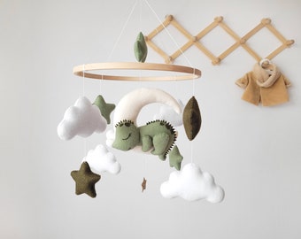 minimalist baby mobile, dinosaur baby mobile, dino nursery decor