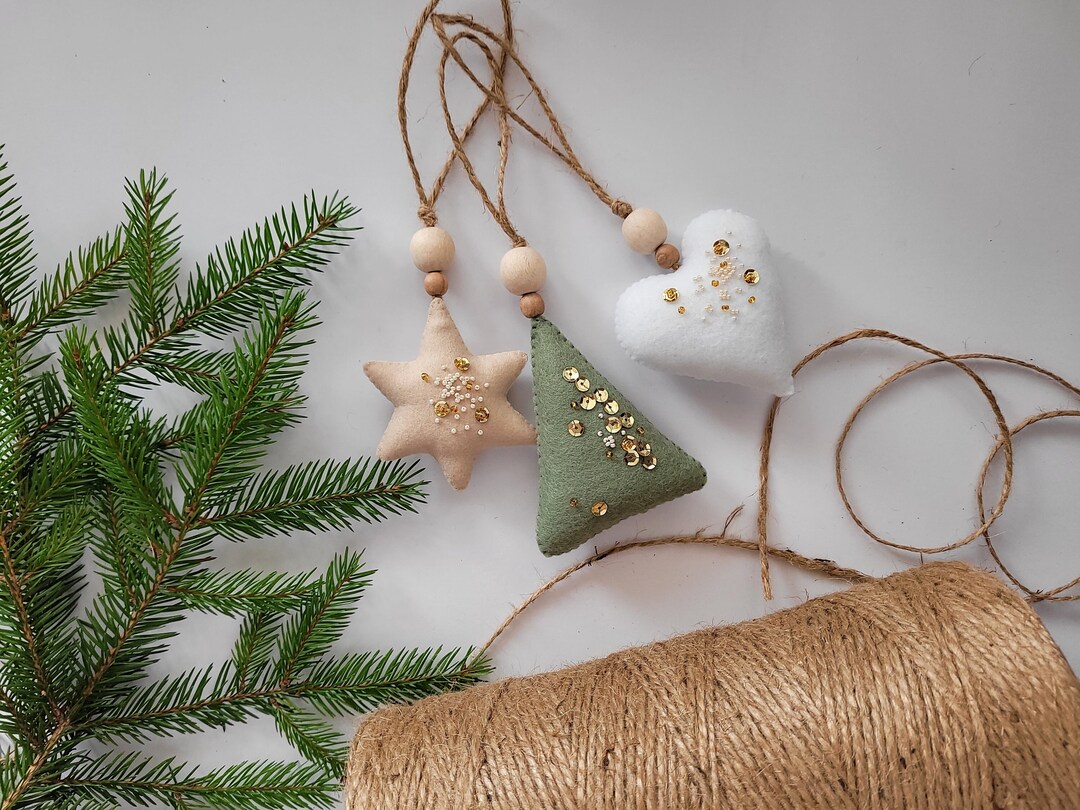 Felt Ornaments Set, Felt Christmas Tree, Felt Hearts, Felt Stars, Felt ...