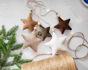 Star ornaments set, velour star ornaments, star nursery decor, star plush, tree christmas decor, hanging star