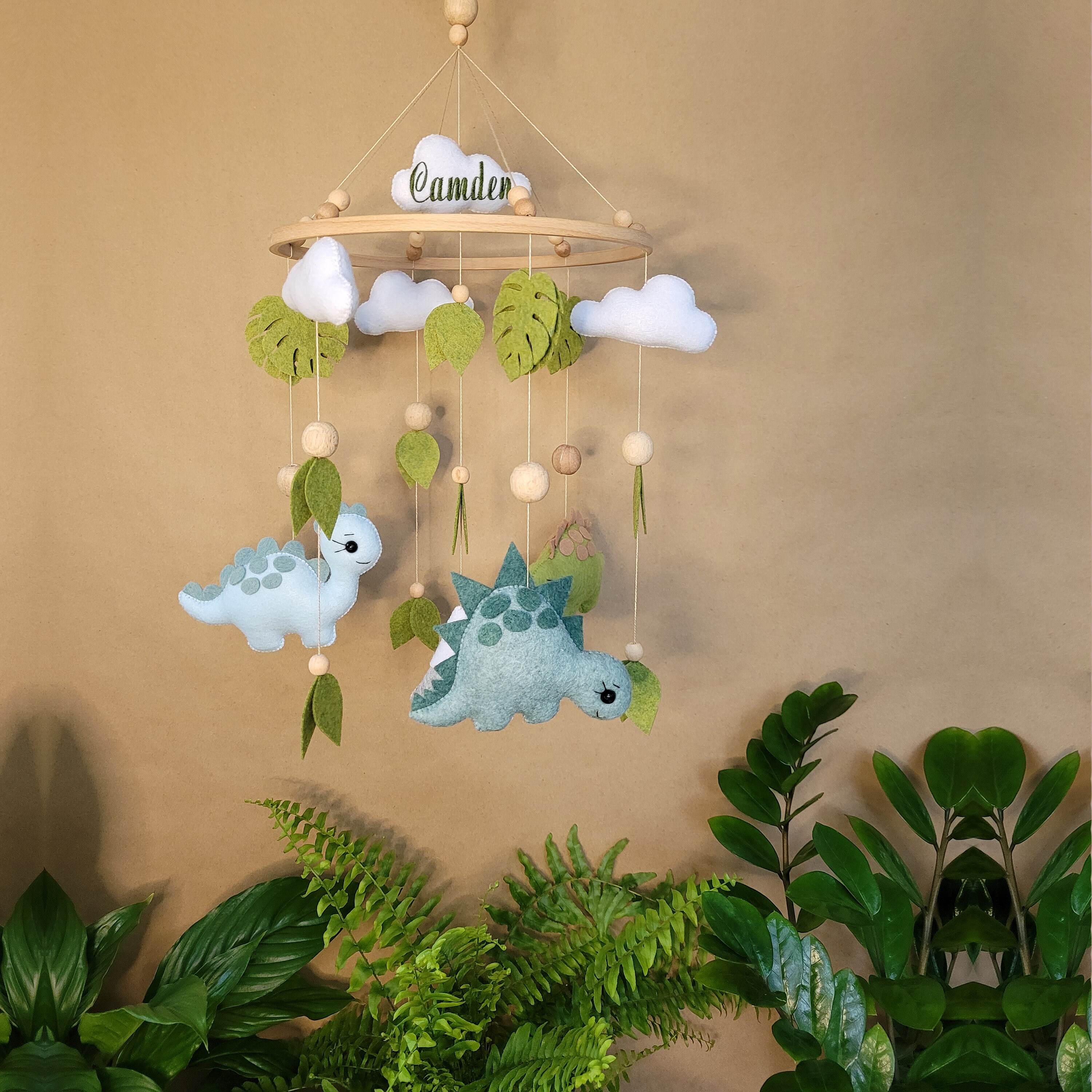 Dinosaur baby mobile Dino nursery tropical nursery Jurassic Etsy