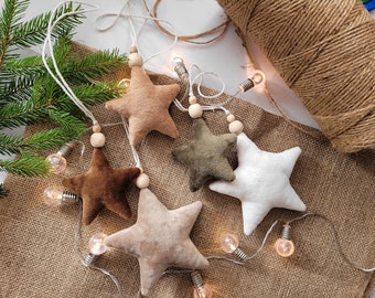 Velour star ornaments, boho ornaments, star wall hanging, christmas star, velour christmas ornament, star wall hanging, star nursery decor