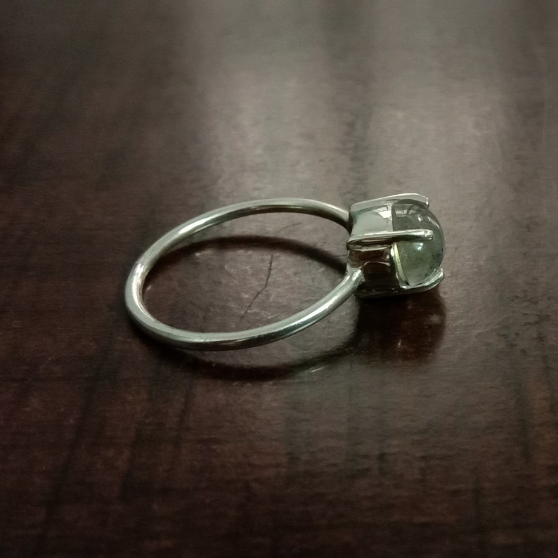 01.55 ct Labradorite Prong Ring 925 Sterling Silver Ring Birthday Gift Valentine Present Handmade Antique Jewelry Anniversary Gift