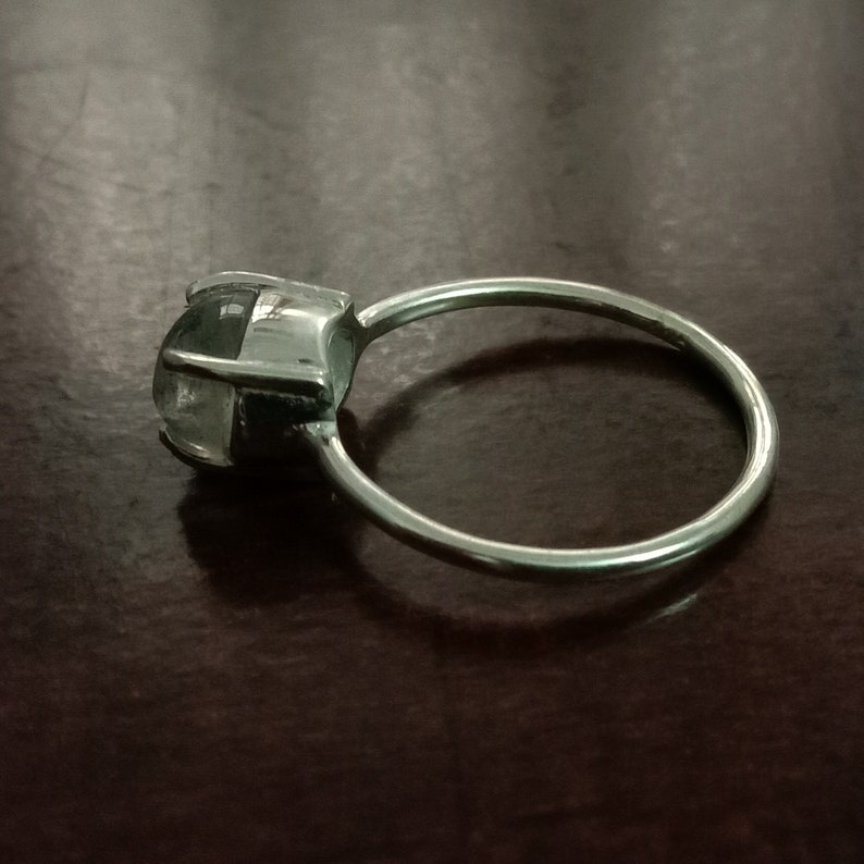 01.55 ct Labradorite Prong Ring 925 Sterling Silver Ring Birthday Gift Valentine Present Handmade Antique Jewelry Anniversary Gift