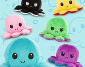 Double-Sided Flip Reversible Octopus Plush Toy Squid Stuffed Doll Toys for kids