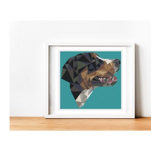 Greater Swiss Mountain Dog Low Poly Cross Stitch Pattern