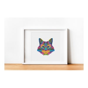 Colorful Cat 3 Cross Stitch Pattern