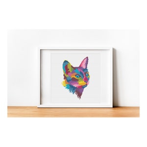 Colorful Cat 2 Cross Stitch Pattern