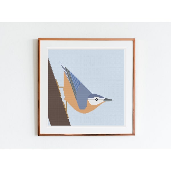 Nuthatch Cross Stitch Pattern