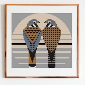 American Kestrel Pair Cross Stitch Pattern