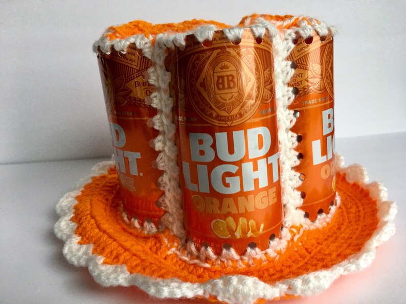 Bud Light Orange Beer Can Hat Etsy