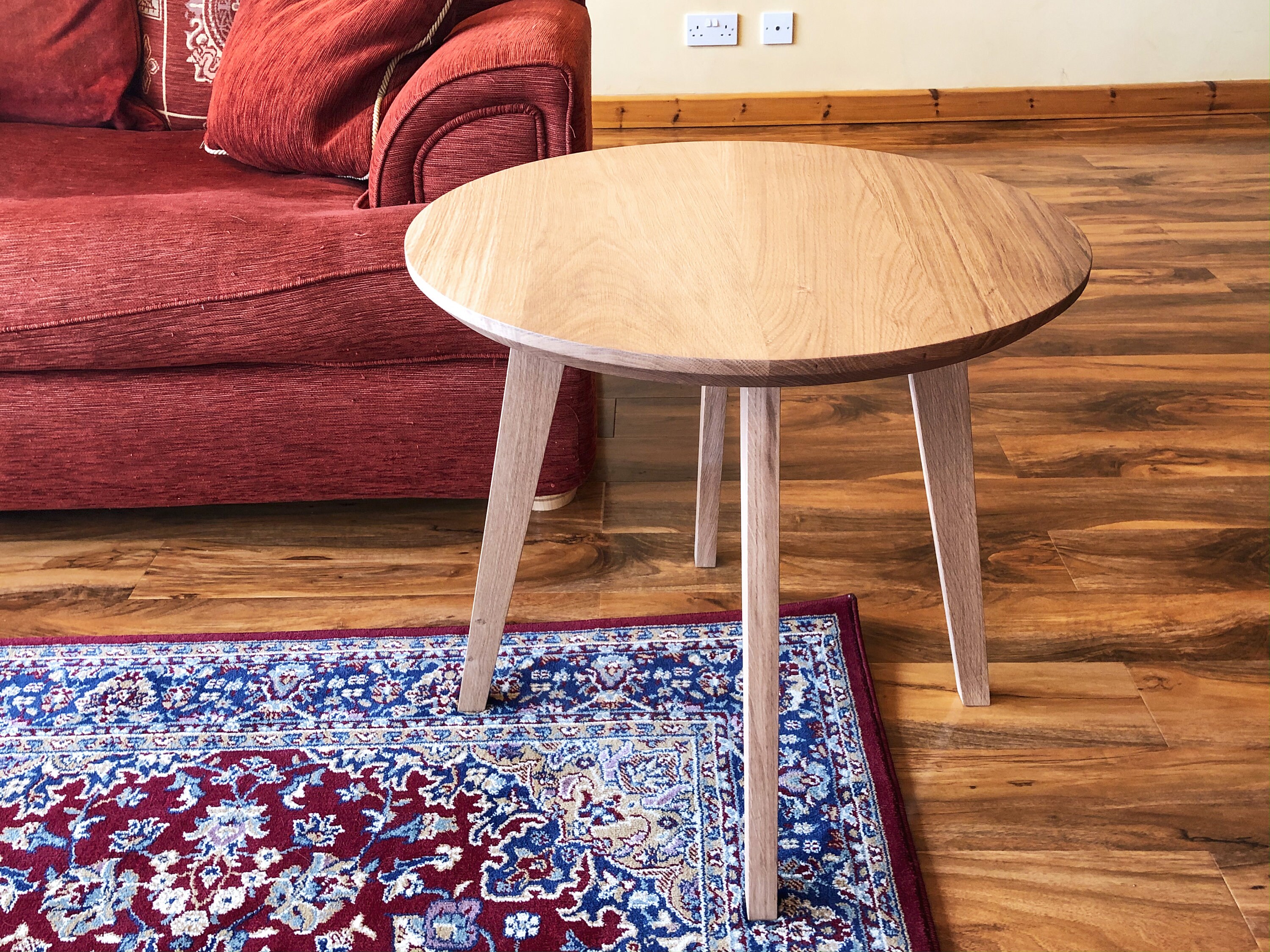 Round Oak Side Table Etsy UK