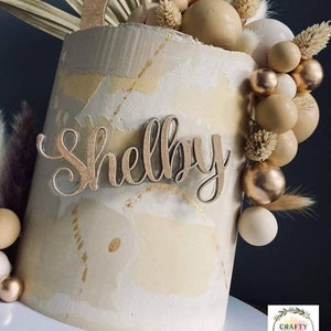Any (Name) personalised birthday cake charm wood/acrylic any colour