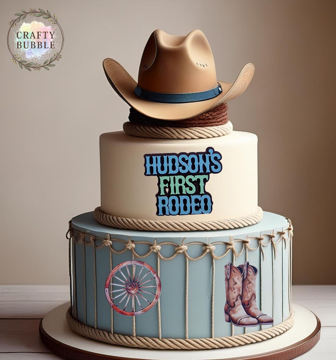 Fist Rodeo Cake Ideas Personalised (any Age) First Rodeo Birthday Cake Charm or Topper Wood ...