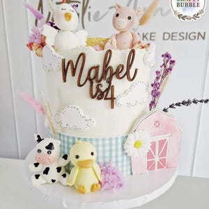 Personalised Cake Topper or Cake Charm – Custom Name & Age – Wood and Acrylic Cake Decoration – Birthday, Party Cake UK HANDMADE any colours