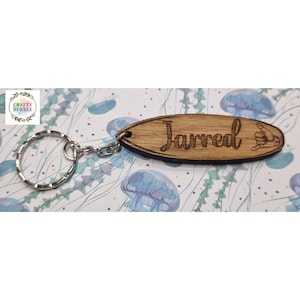 Personalised Engraved Surf Board Keyring