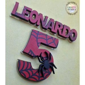Cake charm set. Any (Name/age) personalised birthday. Wood and acrylic. can buy separately