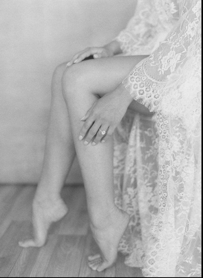 Lace Wedding Robe-Bridal Robe-Long Lace Robe with Train-Bride Robe-Bridesmaid Robe-Boudoir Robe-Robe for Bride-Maternity Robe image 10