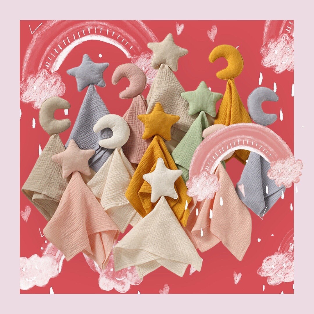 Baby Lovey, Embroidered Lovey With Names, 100 Cotton Star Moon Lovey, Monogram Baby Unisex Gift