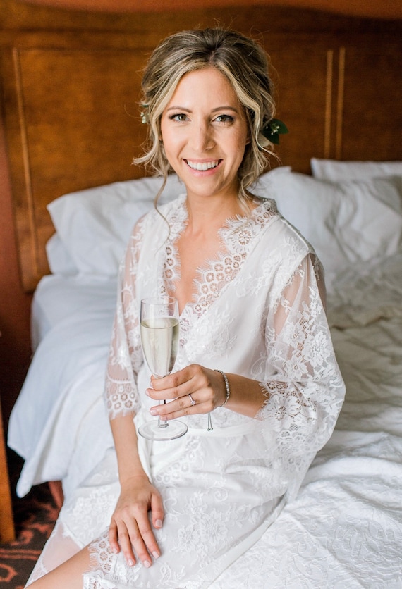 Lace Wedding Robes Bridal Robe Bridesmaid Bride Party Shower Gift For Gifts