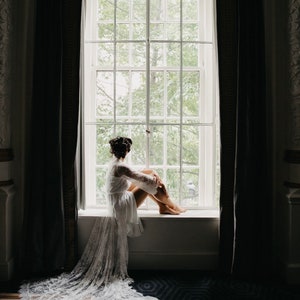 Lace Wedding Robe-Bridal Robe-Long Lace Robe with Train-Bride Robe-Bridesmaid Robe-Boudoir Robe-Robe for Bride-Maternity Robe image 8