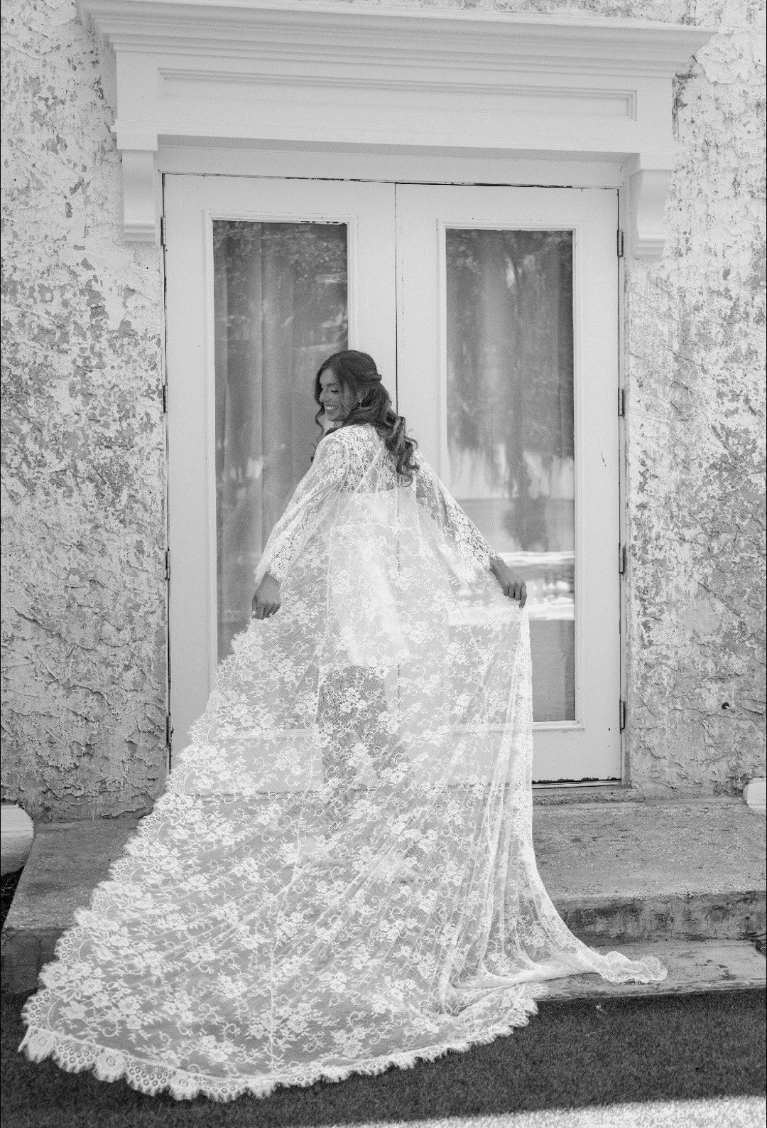 Custom Wedding Robe-bridal Robe-long Lace Robe With Cathedral Train ...
