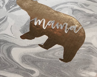 Mama Bear * Gray Marble *notebook *journal *lined pages