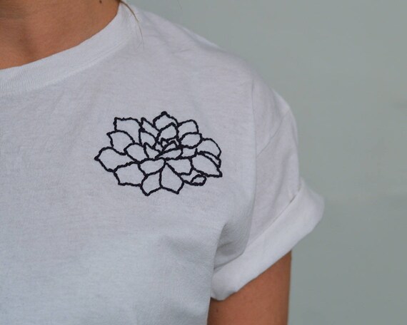 embroidered flower t shirt