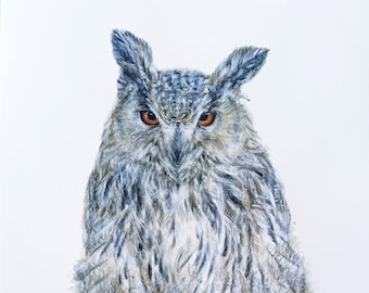 Owl Watercolor, Original Watercolor, Owl Painting, Watercolor Bird, Watercolor Painting, Watercolor Art,  Bird Art, Home Decor