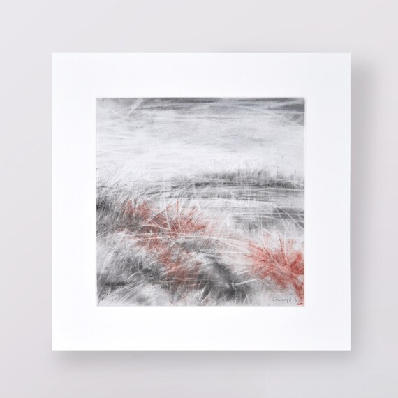 Dessin Original Dessin Au Fusain Paysage Original Dessin De Paysage Graphite Et Crayon Cadeau Fine Art Dessin De Iluzjadesign