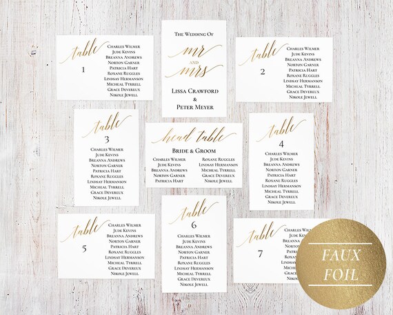 Seating Chart Cards