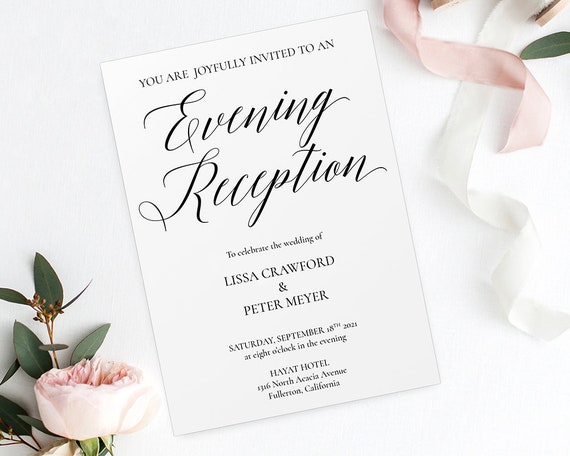 Evening Reception Invitation Template Evening Invitations ...