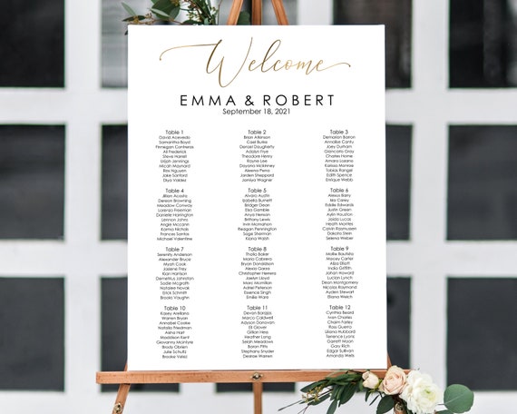 Seating Chart Template Etsy