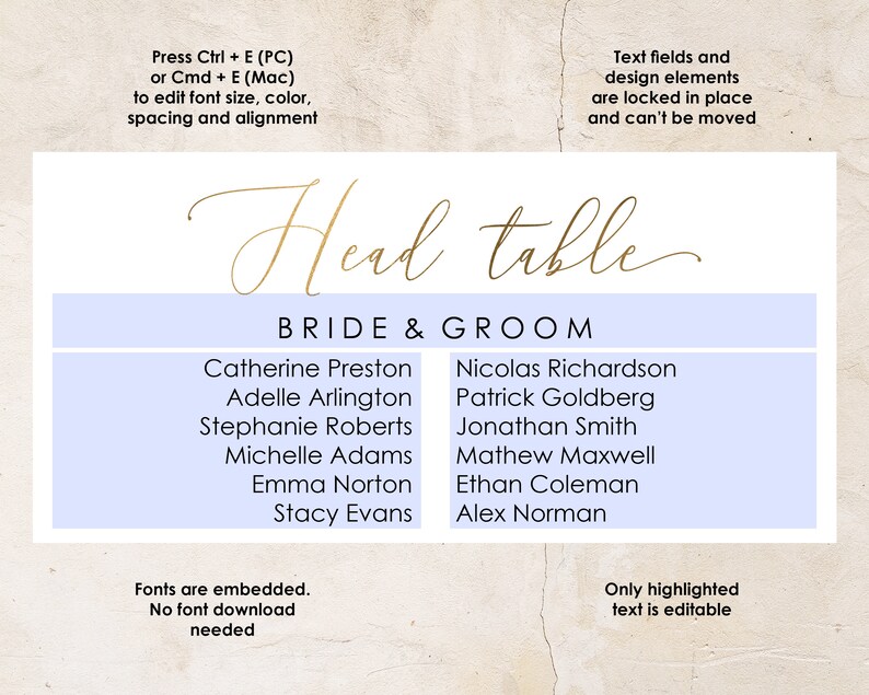 Download Aug1 Wedding Seating Chart Cards 5x7 Pdf Template Gold Editable Seating Plan Template Printable Table Card Template Download Table Plan Templates Paper Party Supplies Bookanyexpert Com