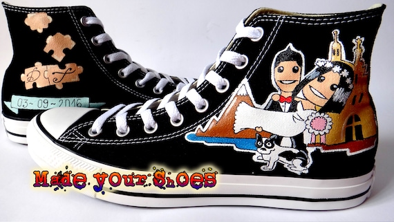 husband and wife custom converse