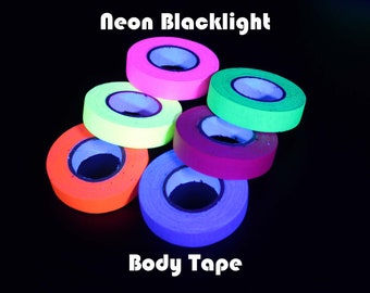 Neon Black Light Body Tape for Rave Parties - Black Tape Project - 6/10" x 32' (15mm x 10M)
