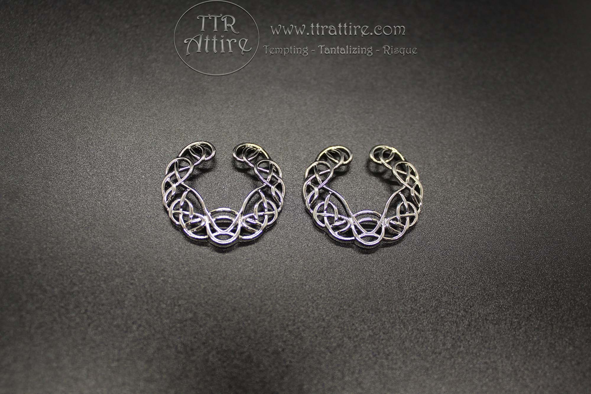 Celtic Circle Non Piercing Nipple Shields - Erotic Nipple Jewelry - Sexy Fake Nipple Piercing - Go topless , Nipple bling!