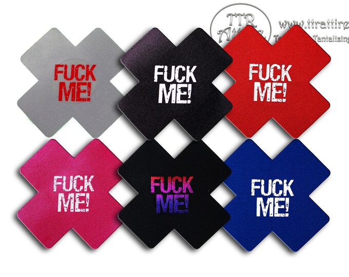 Fuck Me Cross Pasties - Nipple Shields - Sun burn protectors - Perfect for going topless in the pool or when boating on the lake