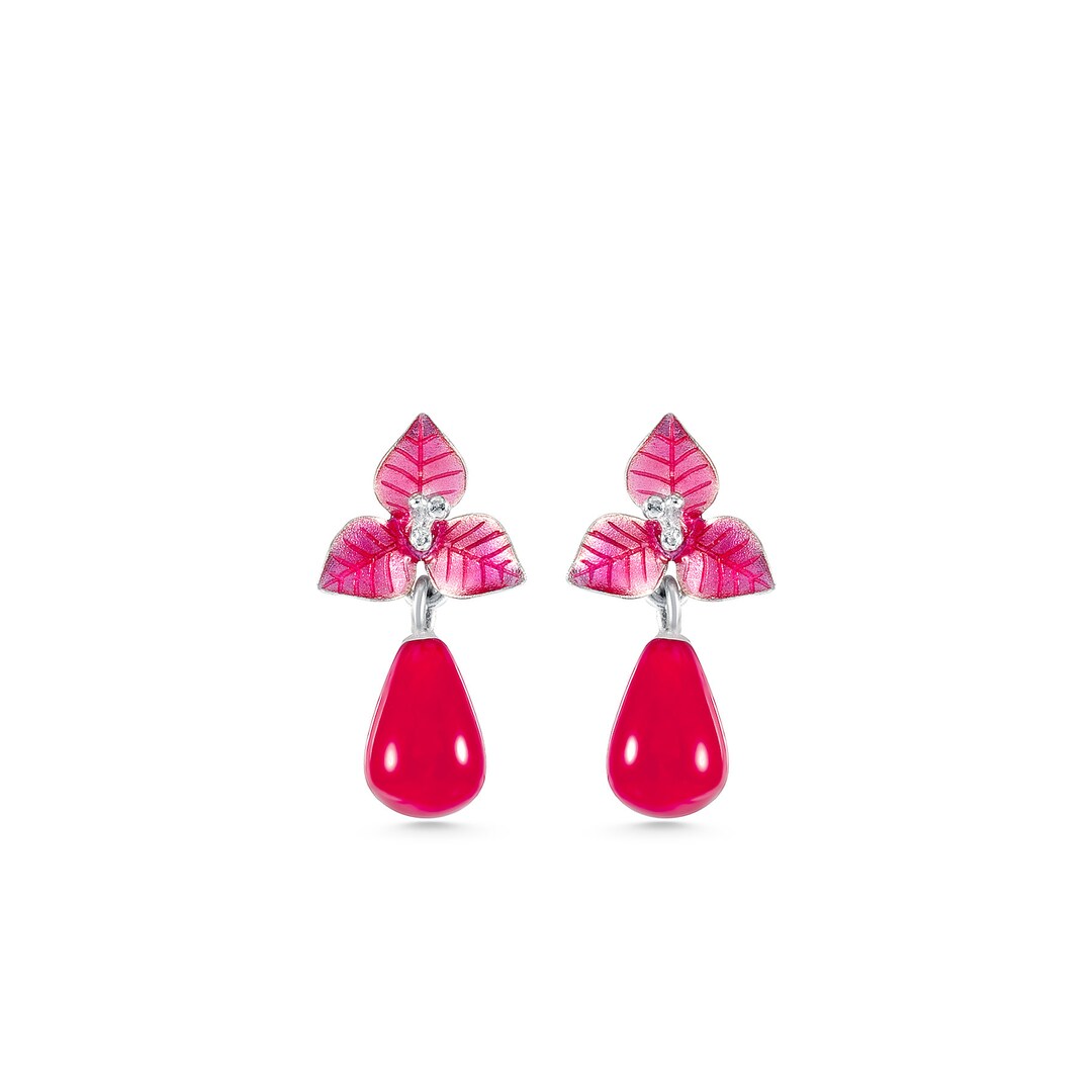 Three Bougainvillea Earring