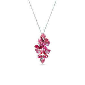 Bougainvilleas Necklace, Enamel with Silver Jewellery, Summer Jewellery
