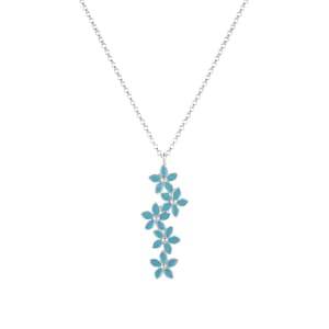 Forget Me Not Flowers Necklace, Silver, Handmade Necklace, Forget Me Not Jewelry, Gift for Love, Birthday Gift, Valentine&#39;s day, Gift