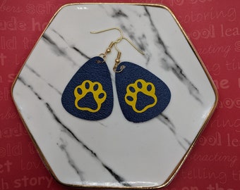 Paw print school spirit earrings
