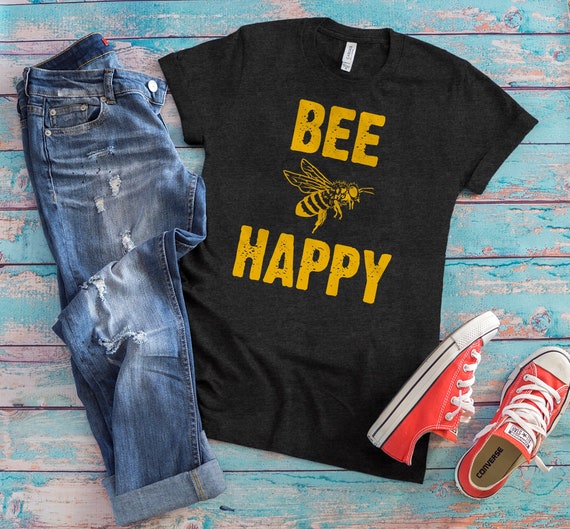 Bee Happy Women's Tee Bumblebee Tee,Bee Honeybee Shirt Beekeeper Gift Beekeeper Hoodie Bee Lover Gifts Save The Bees Bee sweatshirt