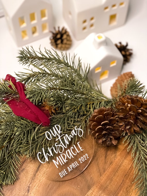 Christmas Miracle 2022 Our Christmas Miracle Ornament Pregnancy Announcement | Etsy