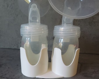 Breast Pump Bottle Stand. This caddy holds standard milk bottles from SpeCtra, Medela and more.