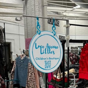 Personalized ROUND Sign for Hanging on Pop Up Tents, Market Displays, Custom Retail Marketing
