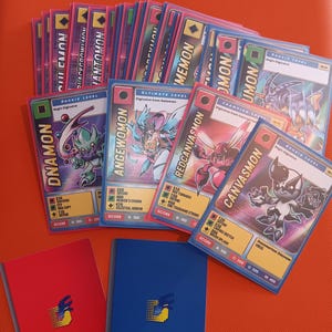 Cartas Digimon personalizadas nuevas, paquete de 45 unidades, versión azul y roja