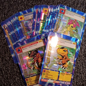 Digimon Karten Sticker 50qty custom new Deck #1 All holo