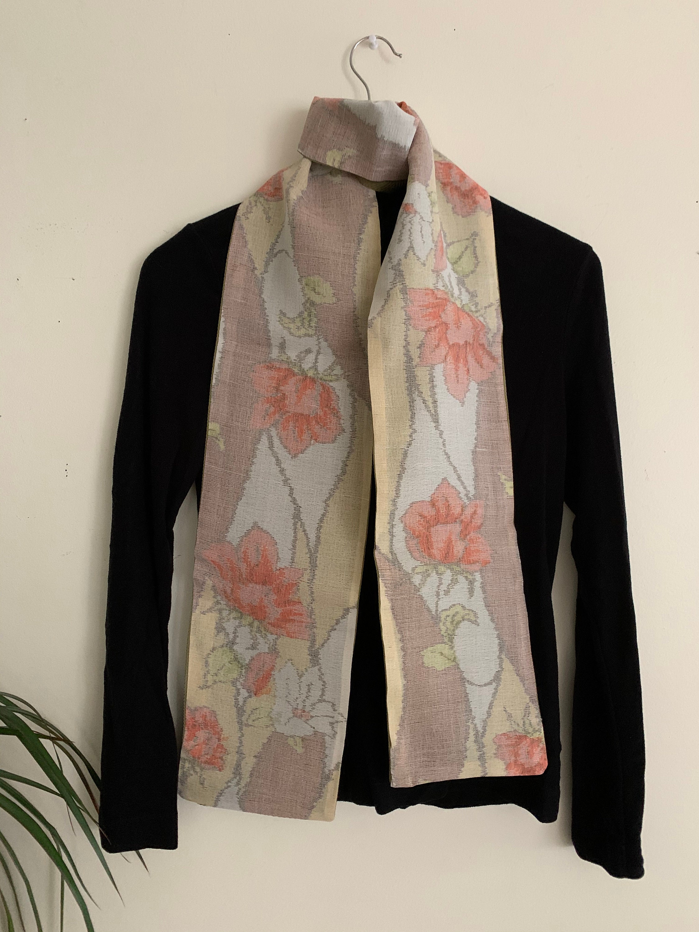 Kimono Scarf,japanese Kimono Silk Scarf, Scarf, Reversible Scarf