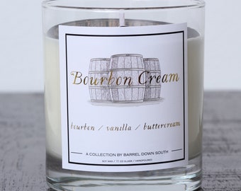 Bourbon Cream Glass Candle - Bourbon Gifts - Gift Idea - Bourbon Lover - Whiskey Lovers - Bourbon Presents - Bourbon Vanilla - House Warming