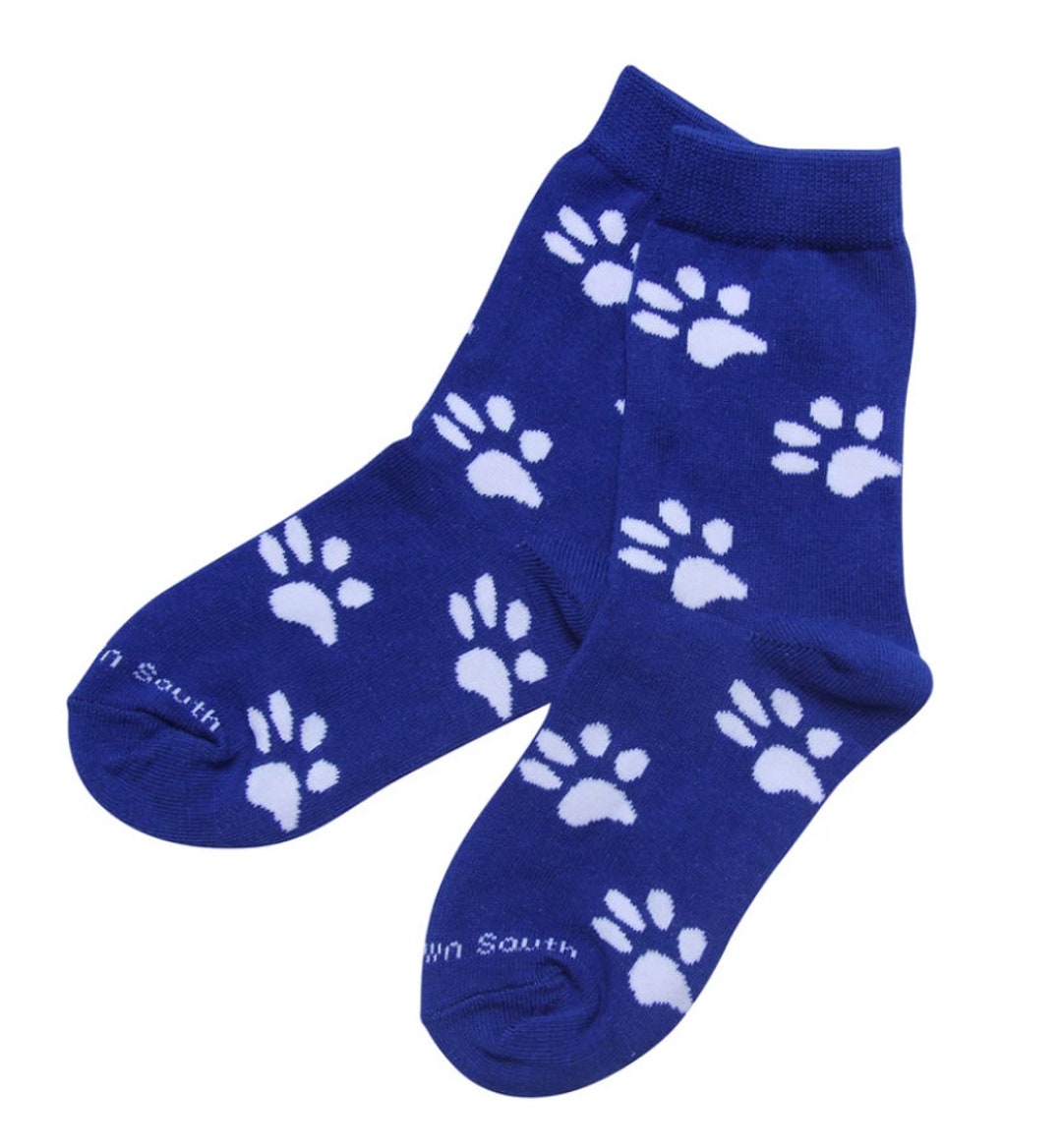 Kids Blue Wildcat Paw Socks Kids Gift Horse Racing Socks Etsy
